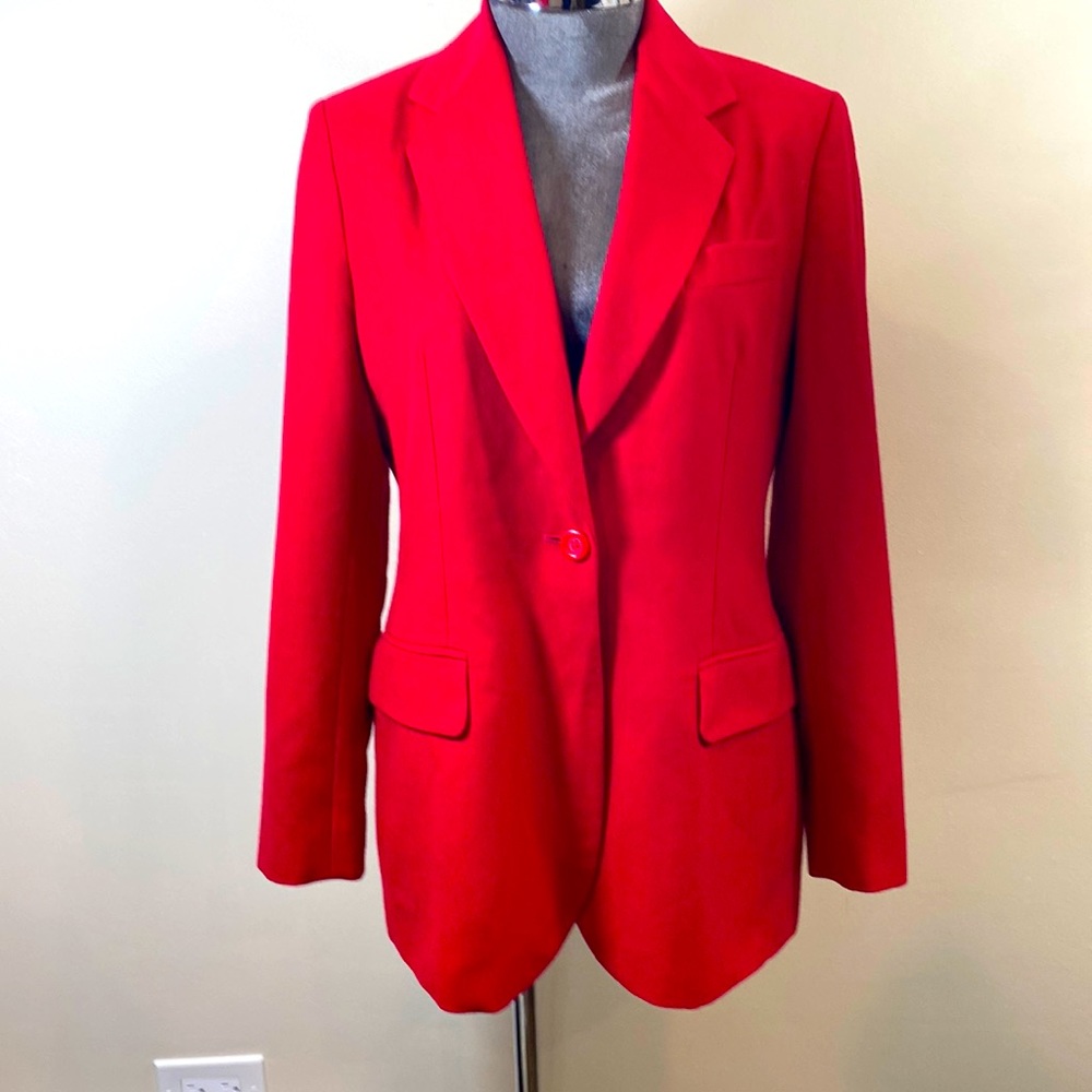 Classiques Entier Wool Red Jacket Size M B1d - image 1